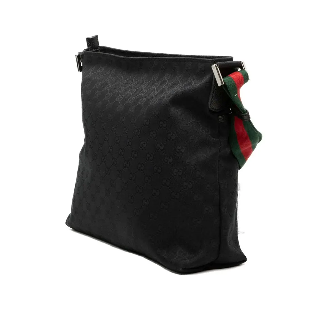 Gucci GG Canvas Web Crossbody Black Very good - Back View