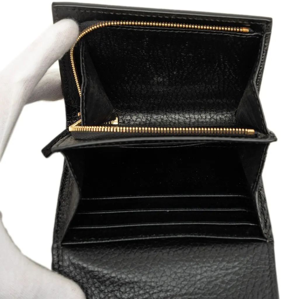 Gucci Medium Bicolor GG Marmont and GG Supreme Compact Wallet Black Leather Good - Box View