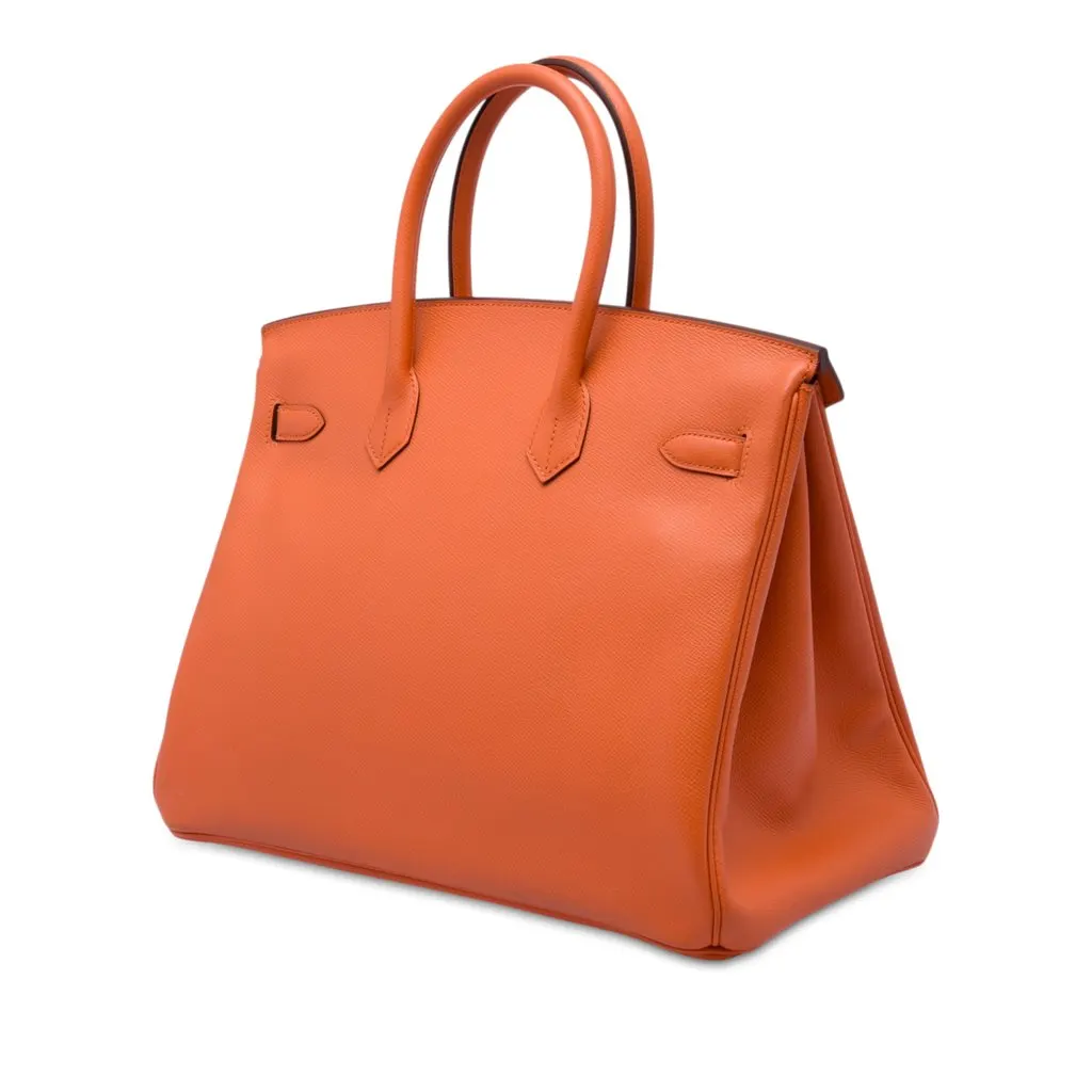 Hermès Epsom Birkin Retourne 35 Orange Leather Very good - Back View