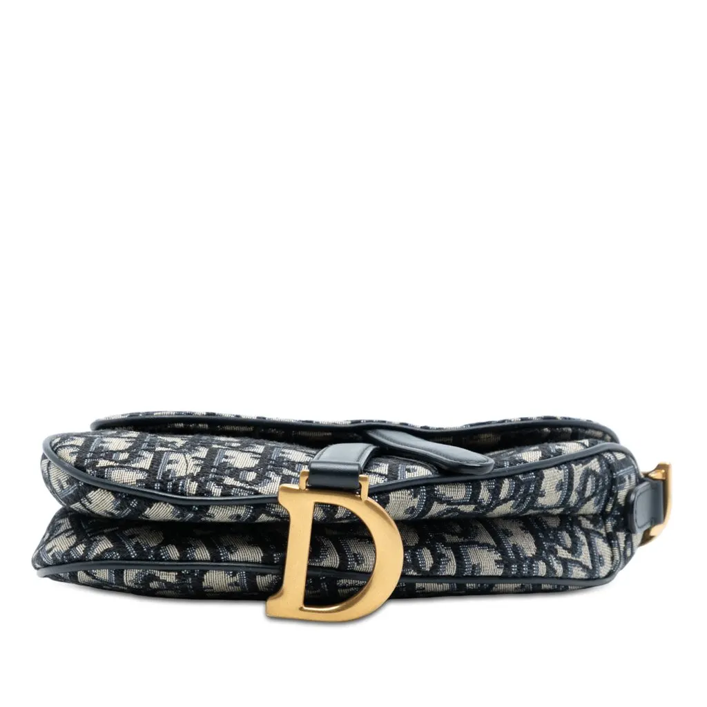 Dior Mini Oblique Canvas Saddle Bag Blue Very good - Inside View