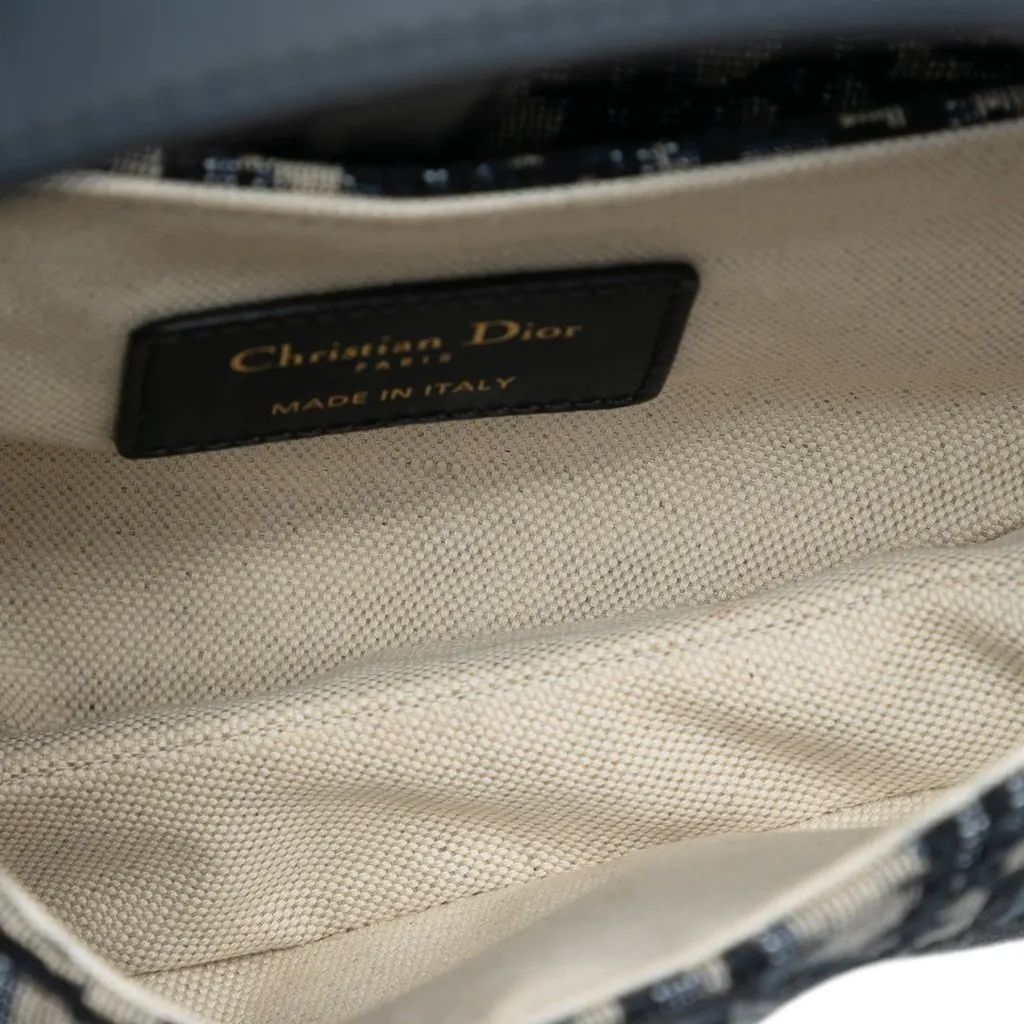 Dior Mini Oblique Canvas Saddle Bag Blue Very good - Box View