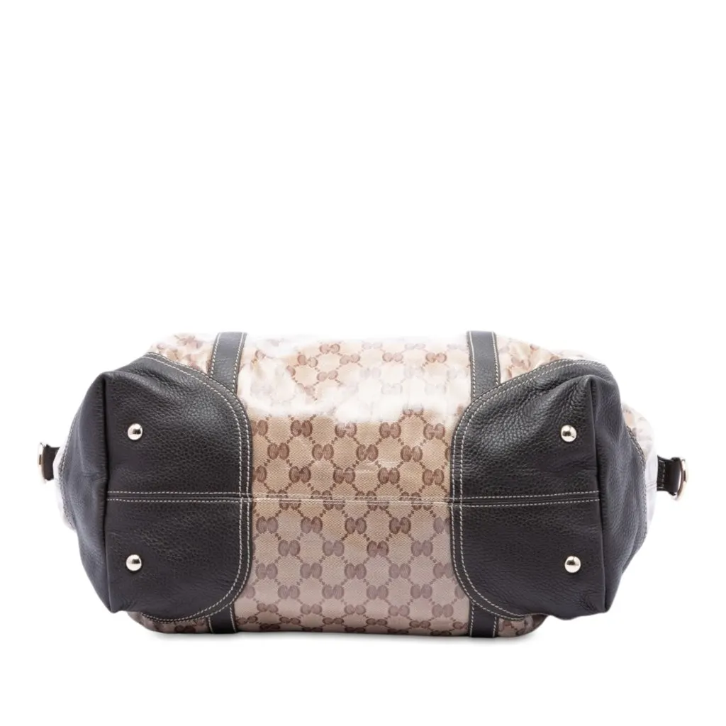 Gucci GG Crystal Horsebit Nail Boston Bag Beige Canvas Very good - Inside View