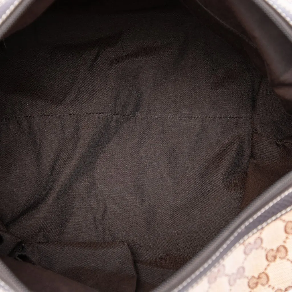 Gucci GG Crystal Horsebit Nail Boston Bag Beige Canvas Very good - Model View