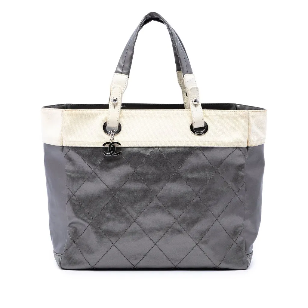 Chanel Medium Quilted Coated Canvas Paris Biarritz Tote