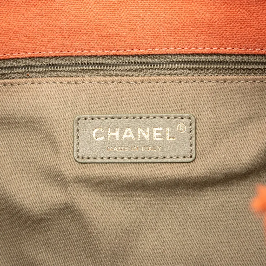 Chanel Paris Cuba Chevron Canvas Twist Drawstring Backpack Orange Good - Box View