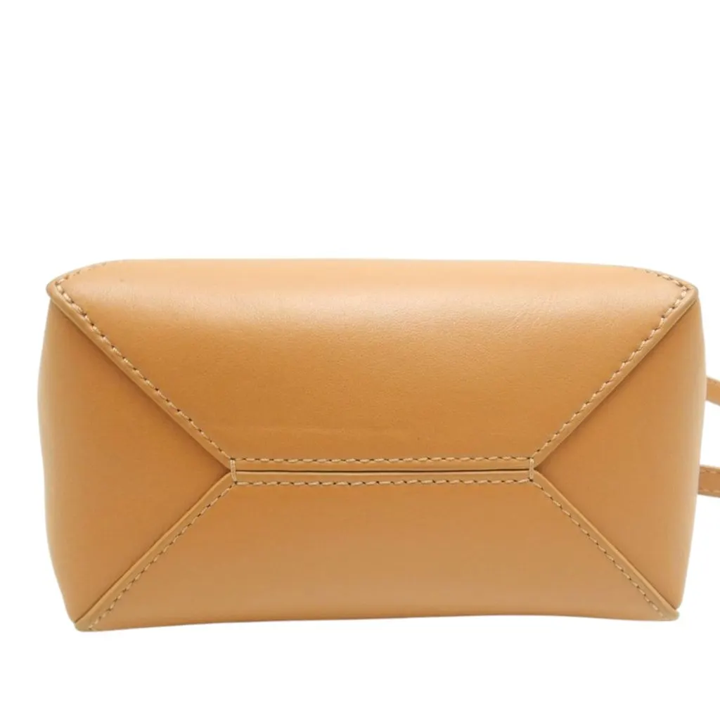 LOEWE Mini Shiny Calfskin Puzzle Fold Tote Brown Leather Very good - Inside View