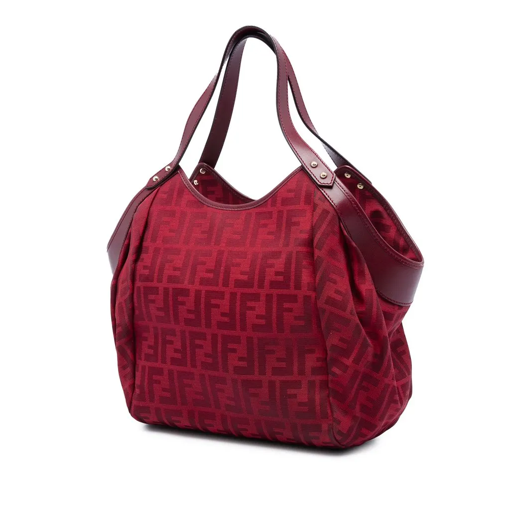 Fendi Zucca Canvas Chef Tote Red Very good - Back View