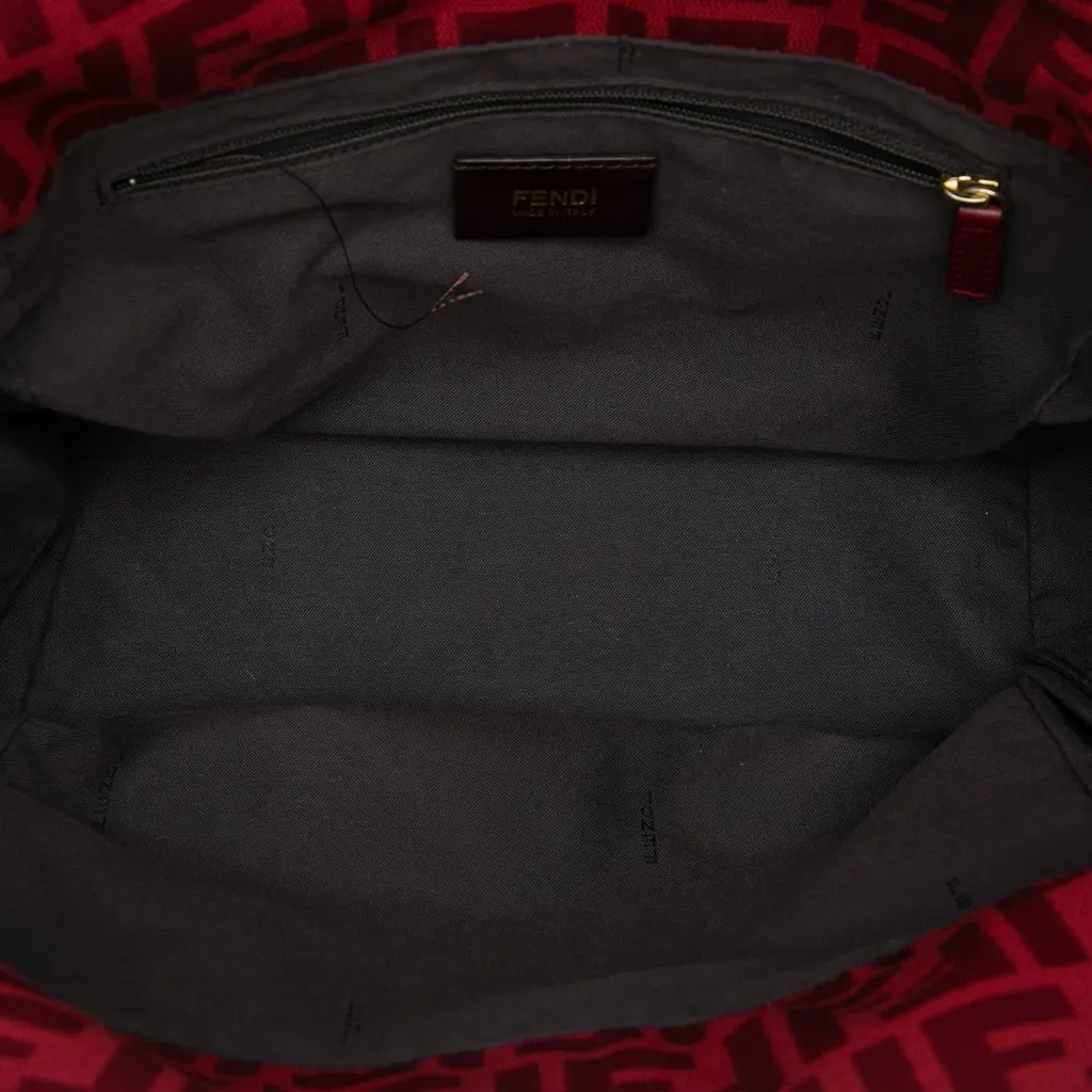 Fendi Zucca Canvas Chef Tote Red Very good - Model View