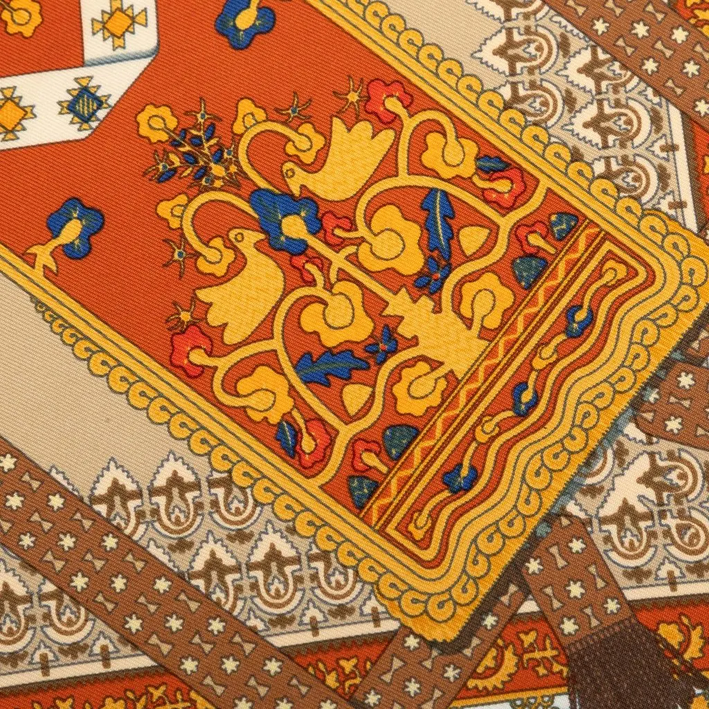 Hermès Brins D Or Silk Scarf 45 Orange Silk Very good - Box View