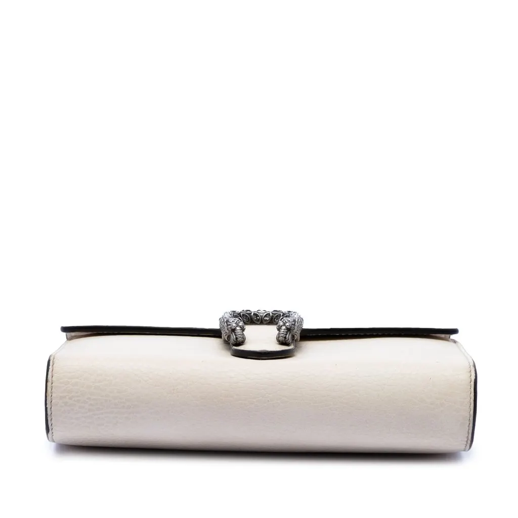 Gucci Calfskin Dionysus Wallet on Chain White Leather Very good - Inside View