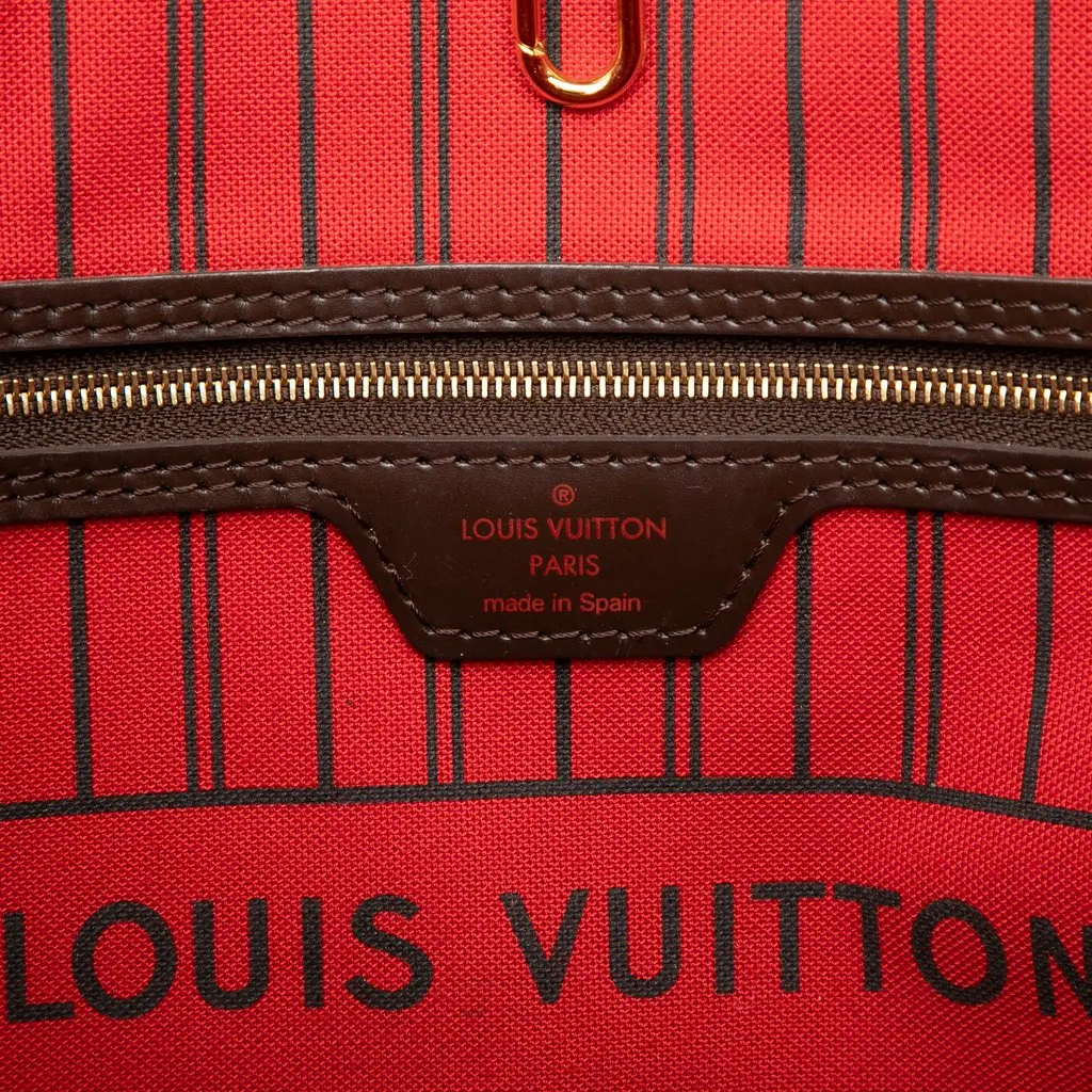 Louis Vuitton Damier Ebene Neverfull MM Brown Canvas Good - Box View