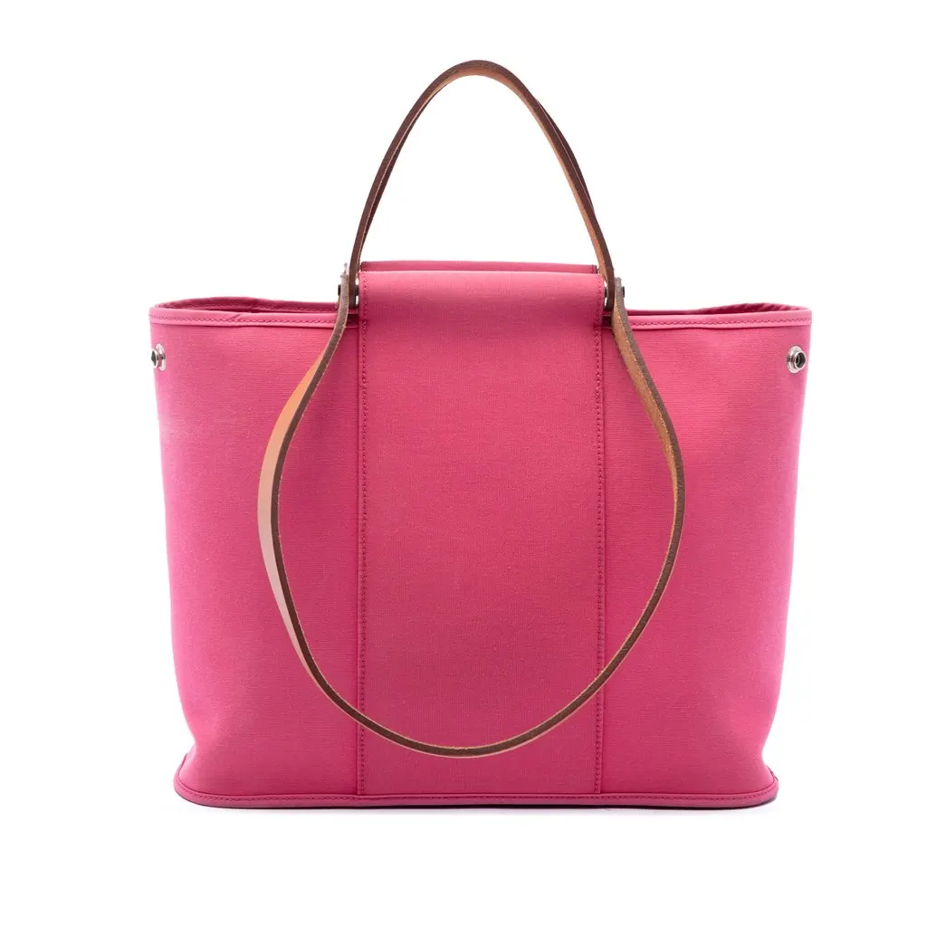 Hermès Toile Cabag Elan PM Pink Very good - Front View