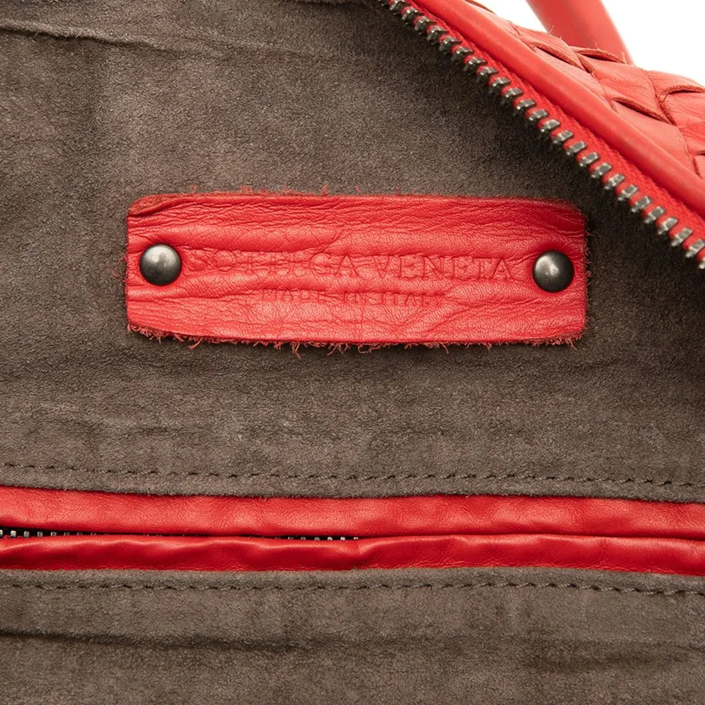Bottega Veneta Nappa Intrecciato Boston Bag Red Leather Good - Box View