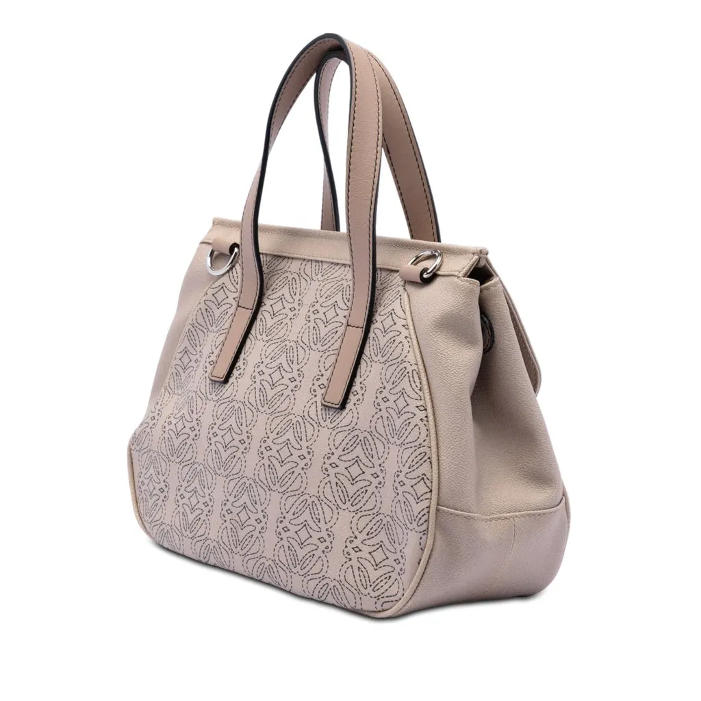 Loewe Anagram Coated Canvas Kite Satchel Brown Very good - Back View