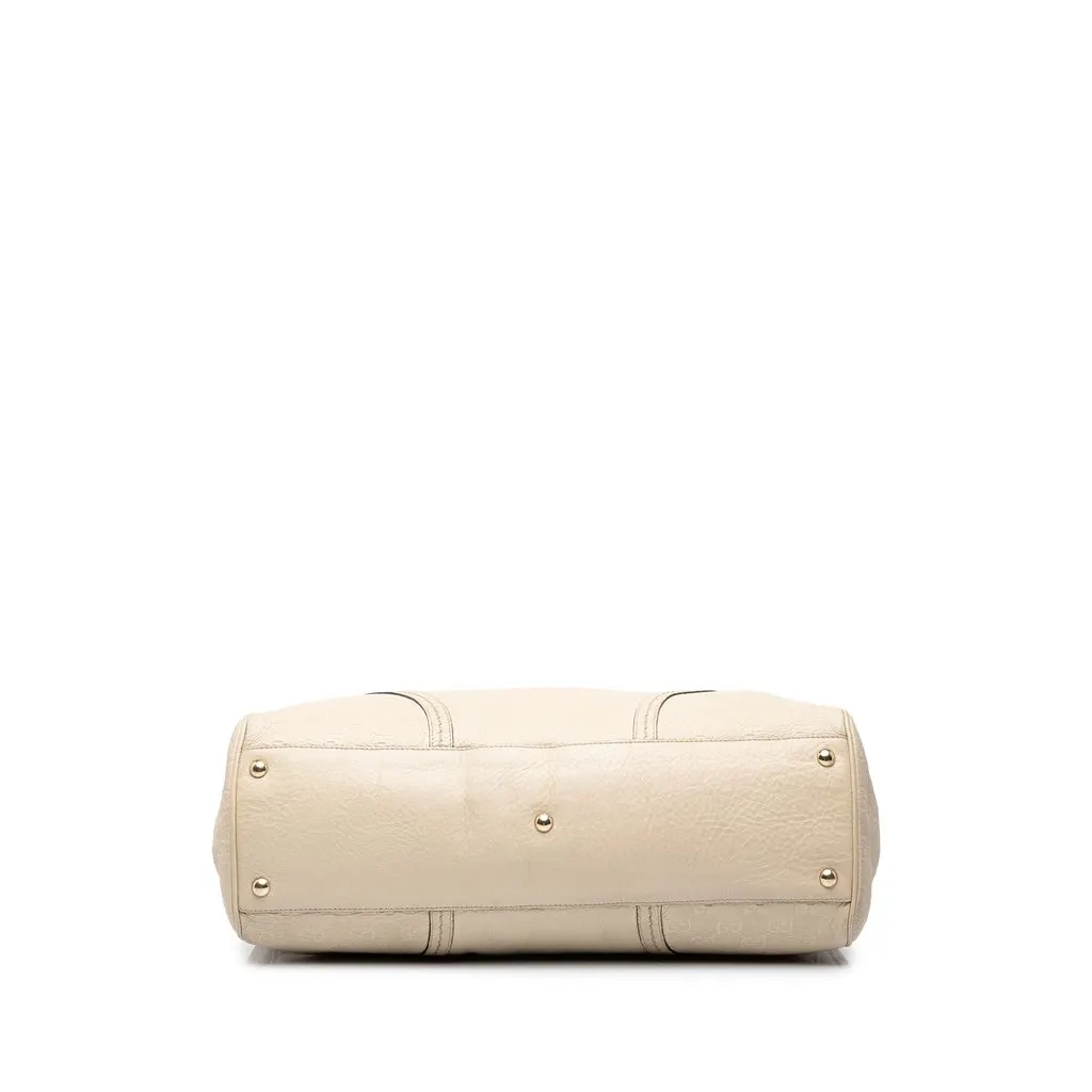 Gucci Guccissima Trimmed Calfskin Signoria Tote Beige Leather Very good - Inside View