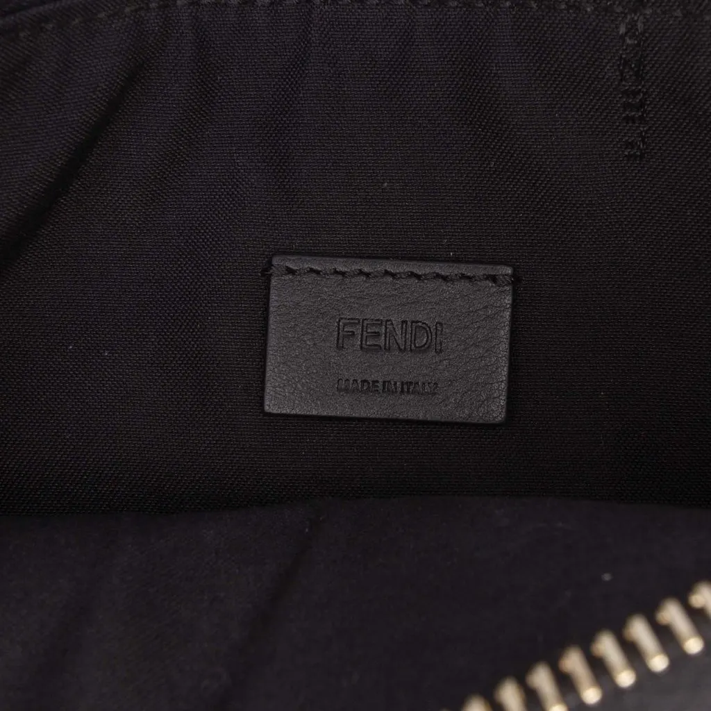 Fendi Fila Mania Multicolor Zucca Embossed Leather Clutch Black Leather Very good - Box View