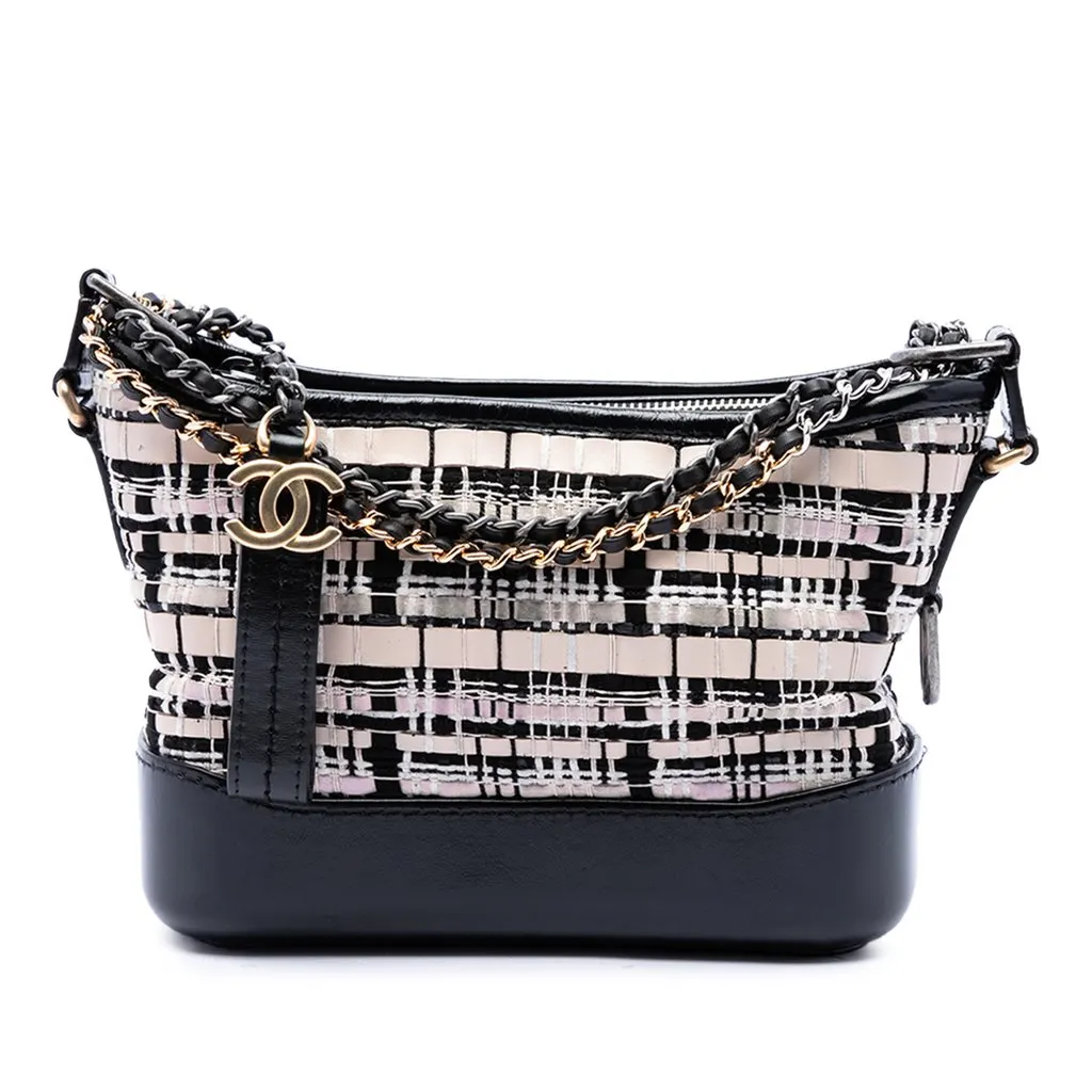 Chanel Small Tweed Gabrielle Crossbody Black Tweed Very good - Front View