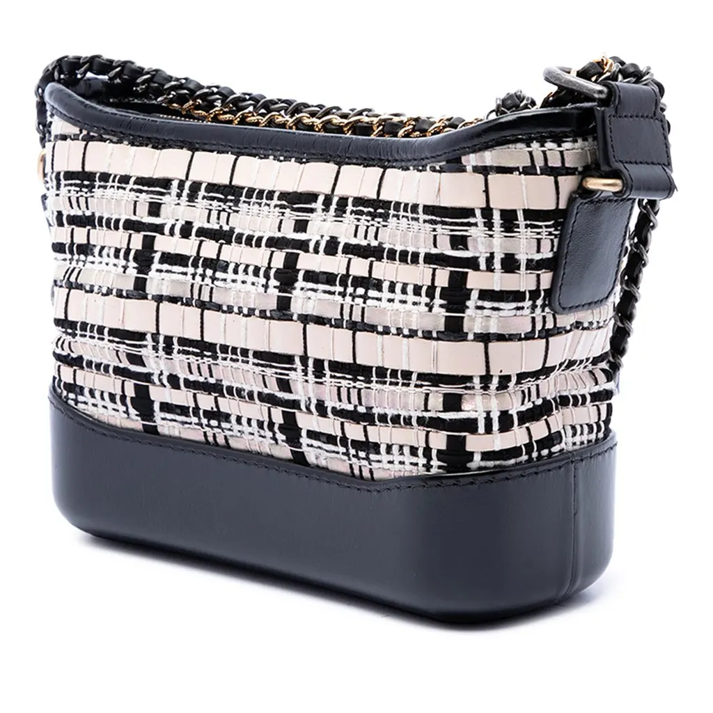 Chanel Small Tweed Gabrielle Crossbody Black Tweed Very good - Back View