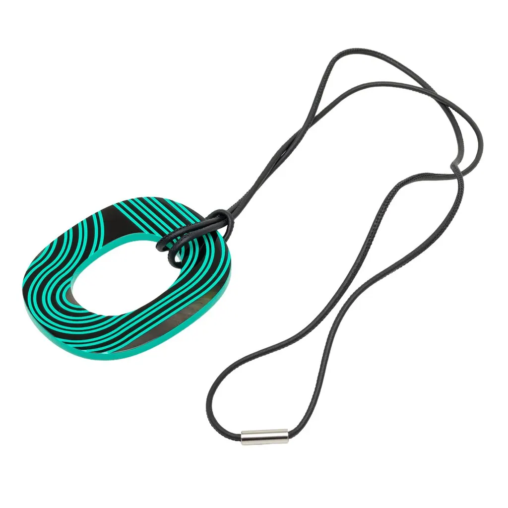 Hermès Lacquered Isthme Pop Pendant Necklace PM Green Very good - Front View