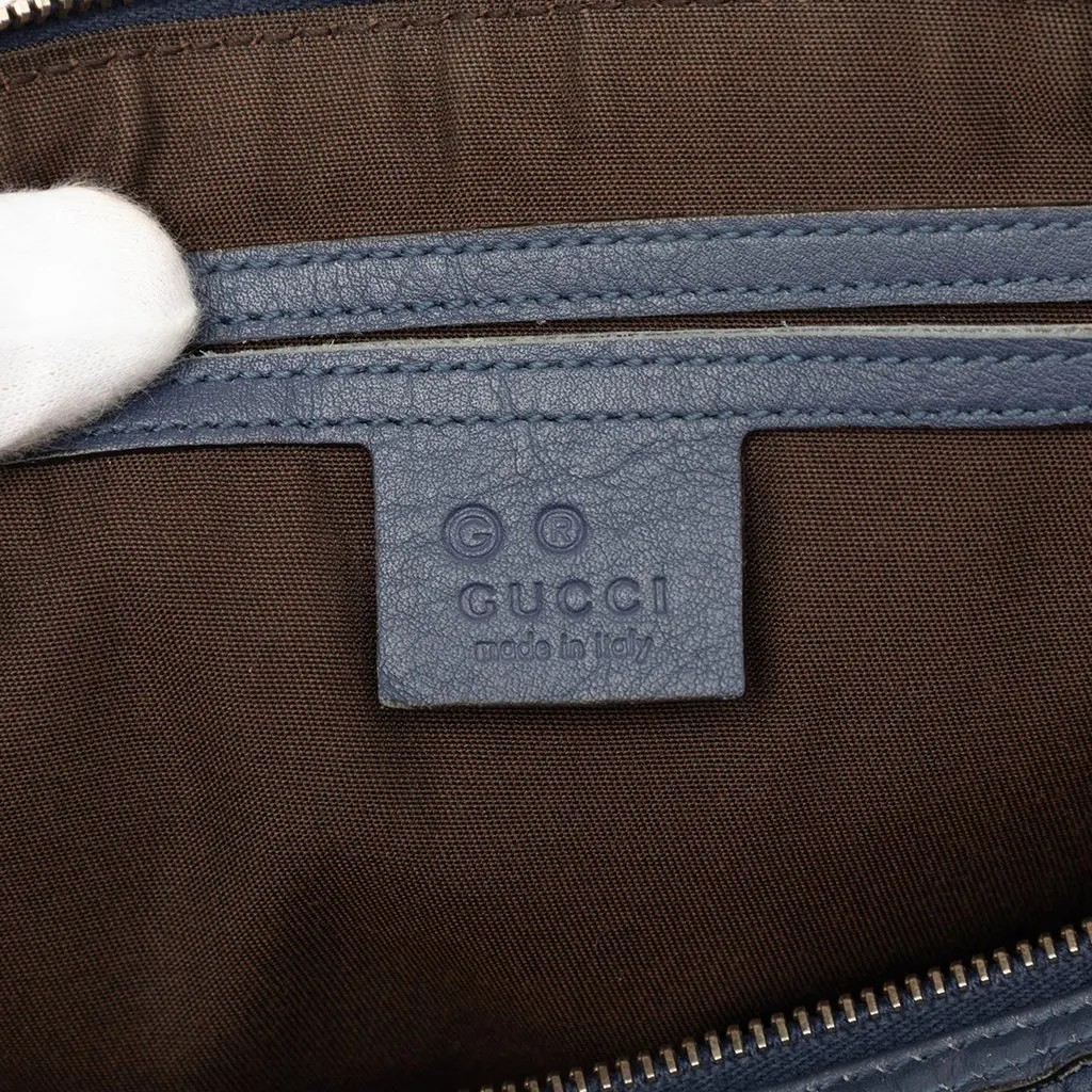 Gucci Medium Guccissima Joy Boston Bag Blue Leather Good - Box View