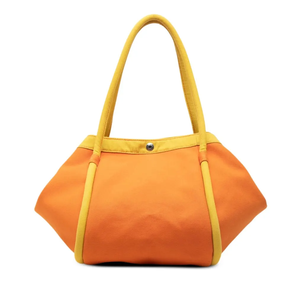 Hermès Toile Lindy Beach Bag Orange Canvas Very good - Front View