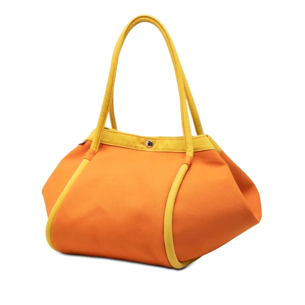 Hermès Toile Lindy Beach Bag Orange Canvas Very good - Back View