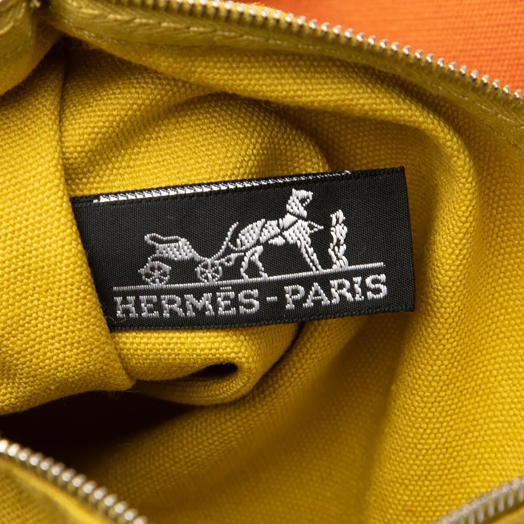 Hermès Toile Lindy Beach Bag Orange Canvas Very good - Box View