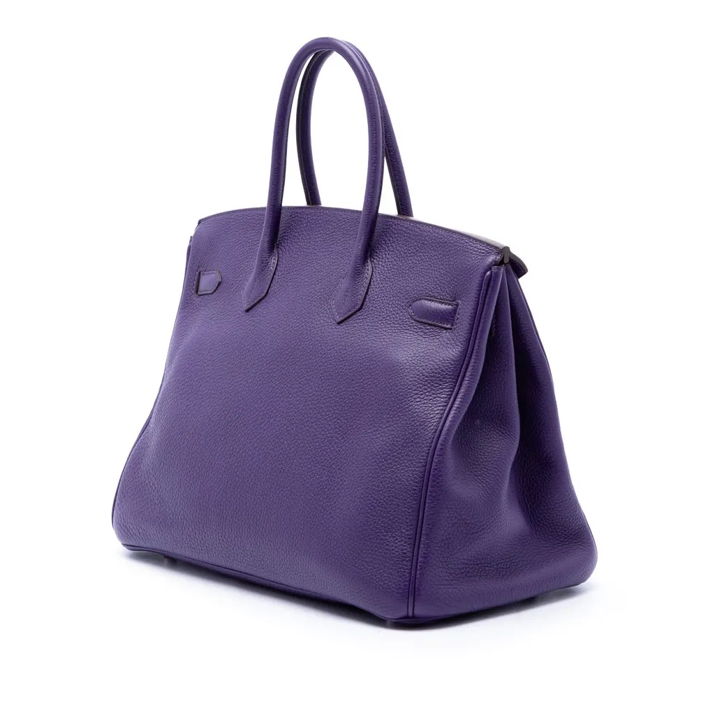 Hermès Togo Birkin Retourne 35 Purple Leather Very good - Back View