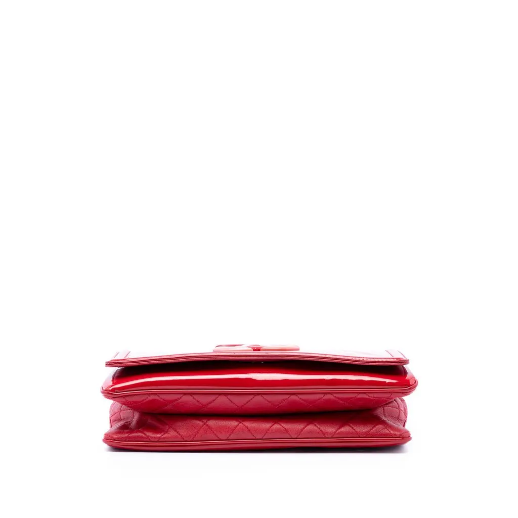 Chanel CC Patent Lipstick Ligne Flap Red Leather Very good - Inside View