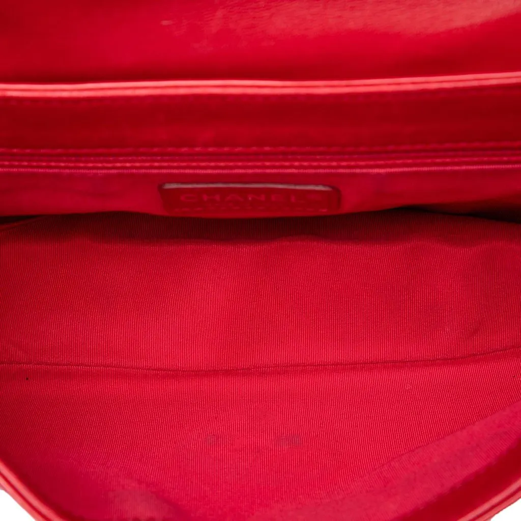 Chanel CC Patent Lipstick Ligne Flap Red Leather Very good - Model View