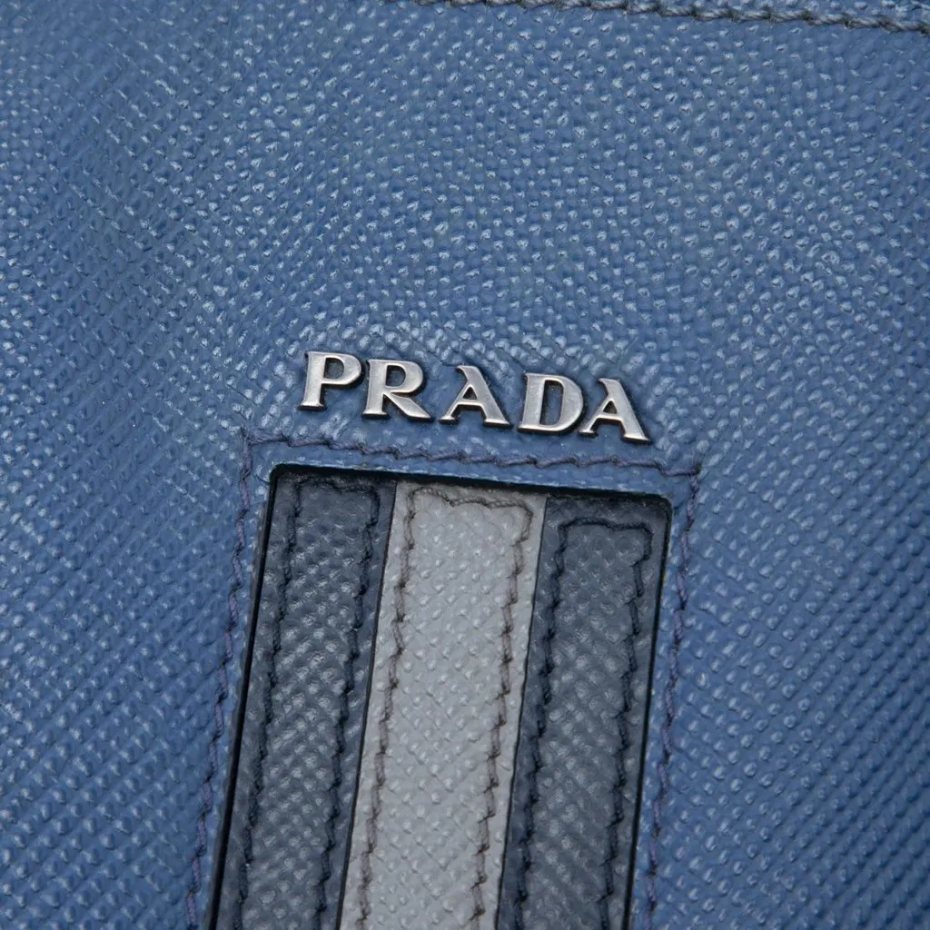 Prada Saffiano Lux Tote Blue Leather Very good - Box View