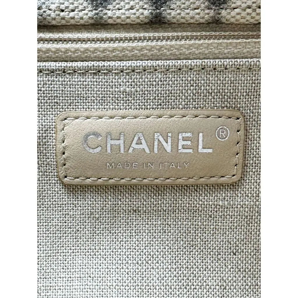 Chanel Paris Greece Medium Canvas Iliad Shopper Tote Grey Canvas Very good - Box View