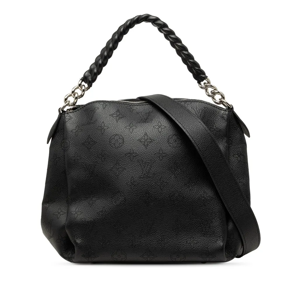 Louis Vuitton Monogram Mahina Babylone Chain BB Black Leather Very good - Front View