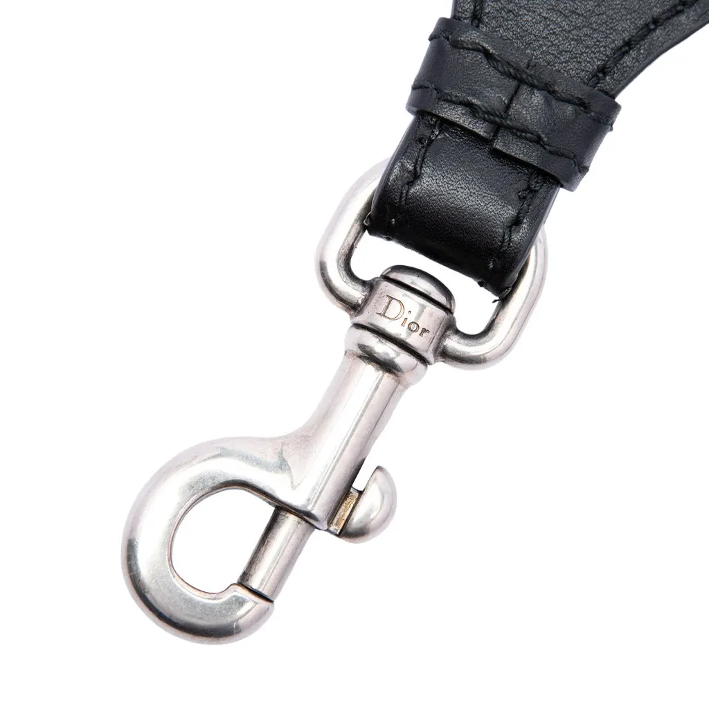 Dior Canvas Logo Embroidered Shoulder Strap Black Canvas Very good - Model View