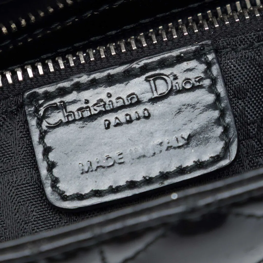 Dior Mini Patent Cannage Lady Dior Black Leather Very good - Box View