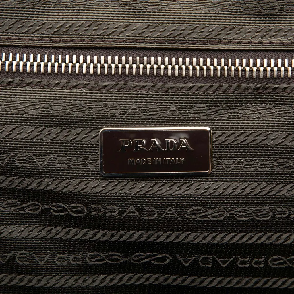 Prada Saffiano Carry On Trolley Suitcase Orange Leather Very good - Box View
