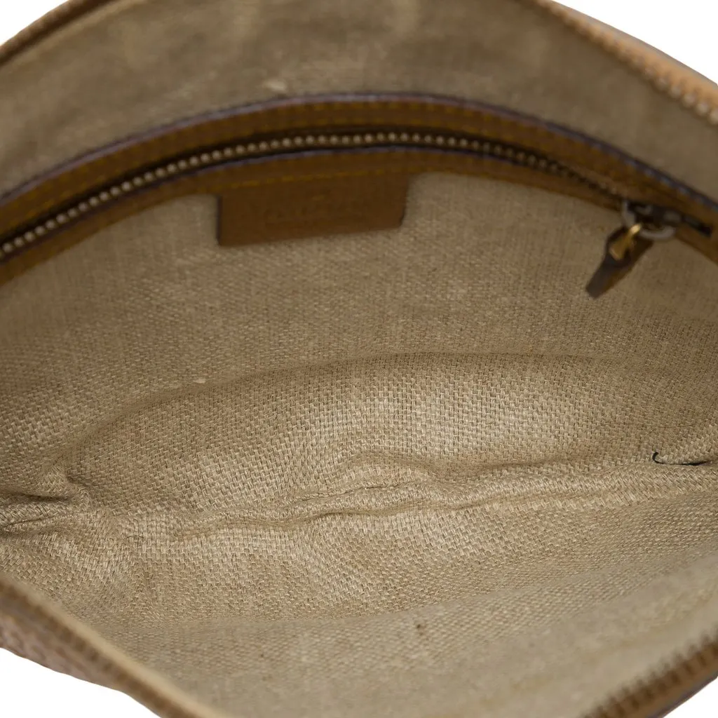 Gucci Metallic Embossed Calfskin Pelham Studded Hobo Gold Leather Very good - Model View