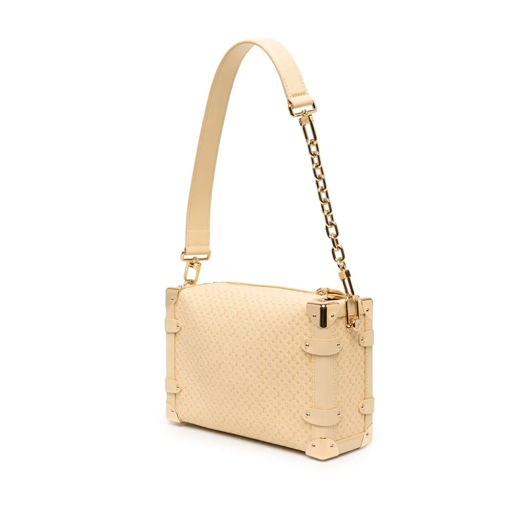 Louis Vuitton Minigram Calfskin Side Trunk MM Yellow Leather Very good - Back View