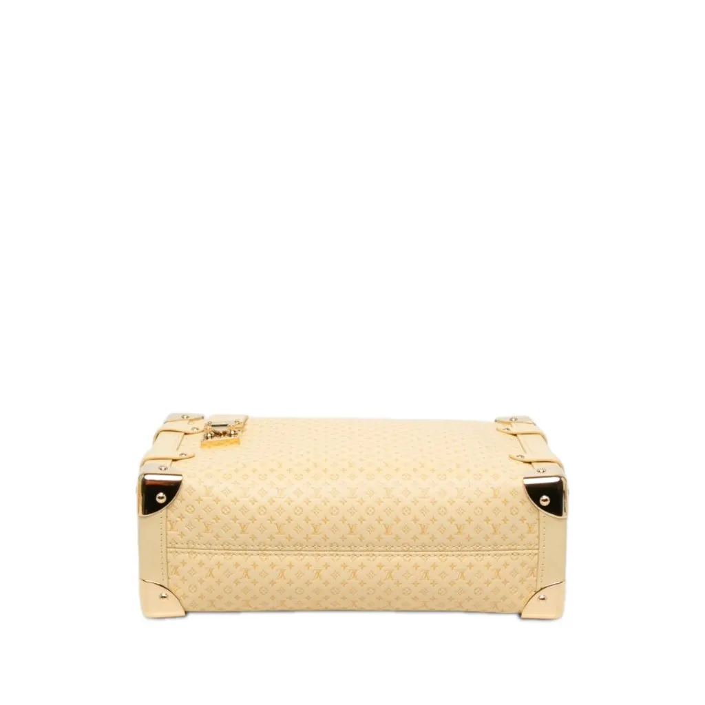Louis Vuitton Minigram Calfskin Side Trunk MM Yellow Leather Very good - Inside View