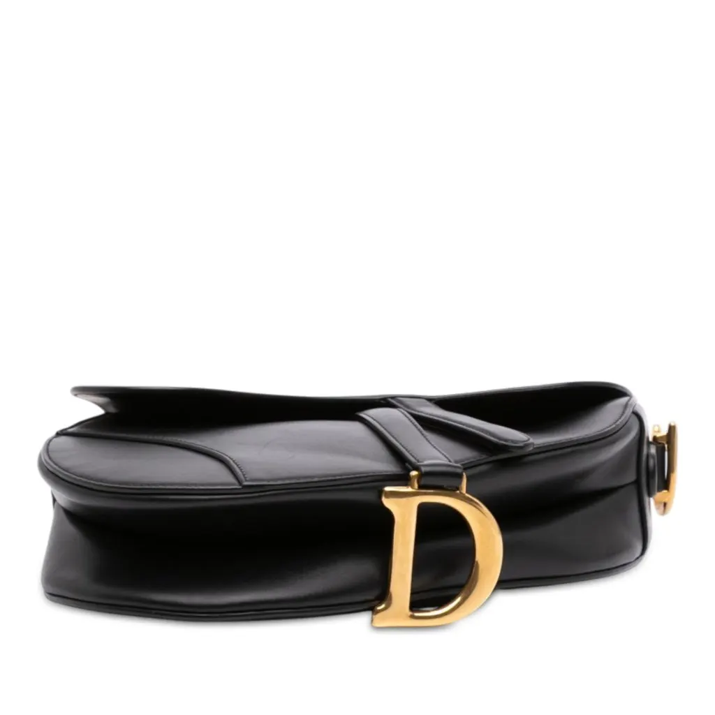 Dior Smooth Calfskin Saddle Bag Black Leather Very good - Inside View