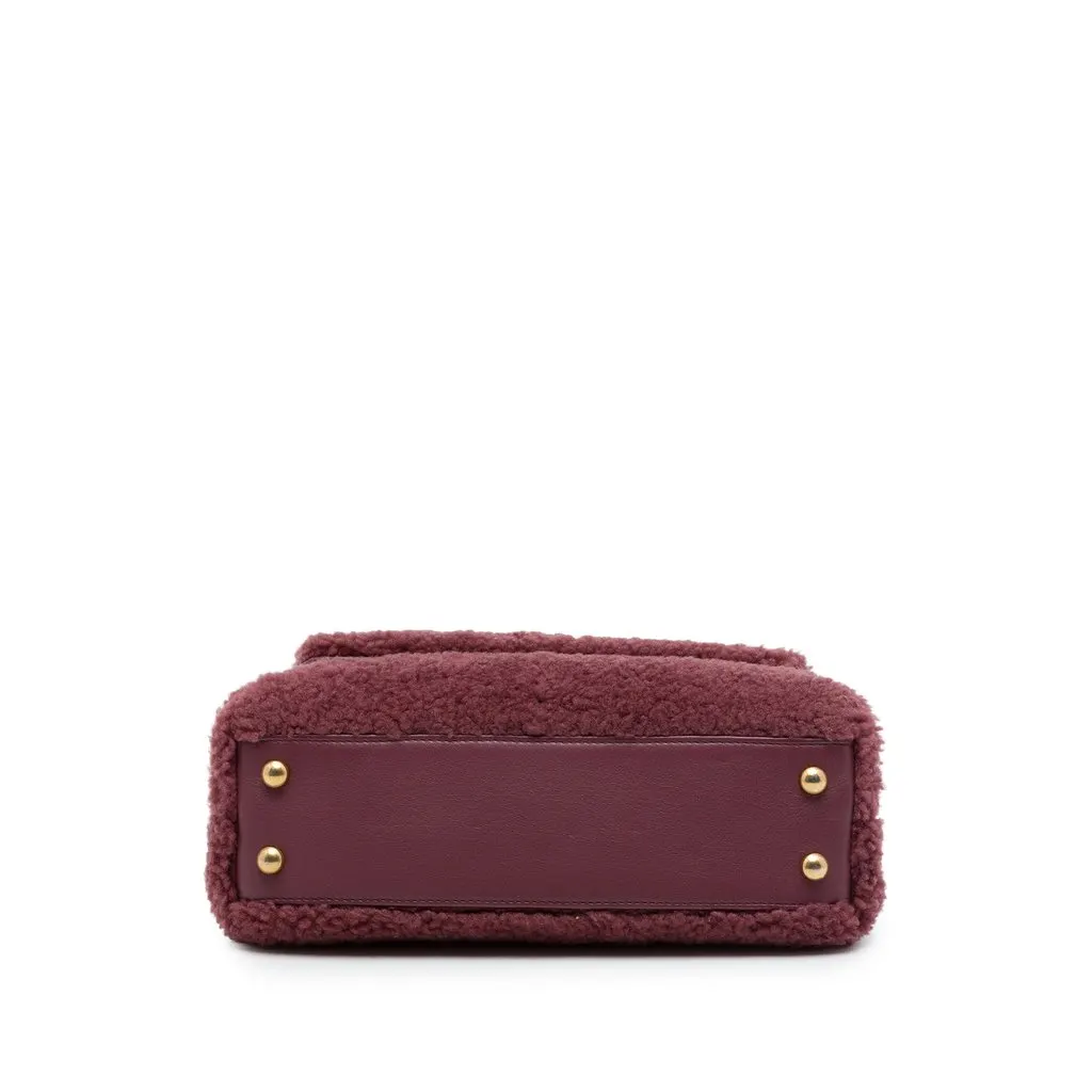 Chanel Small Shearling Coco Top Handle Bag Red Fur Very good - Inside View