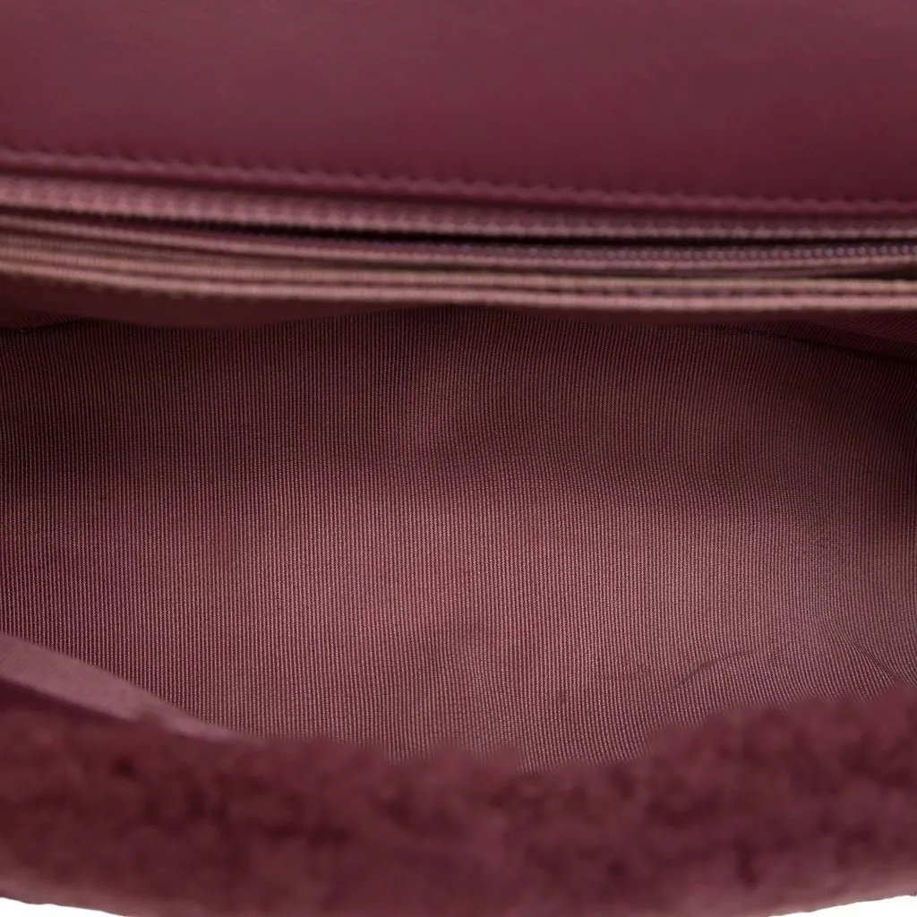 Chanel Small Shearling Coco Top Handle Bag Red Fur Very good - Model View