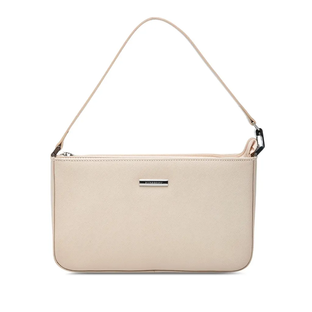 Burberry Leather Shoulder Bag Beige Leather Very good - Front View