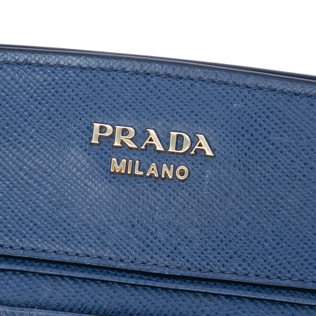 Prada Saffiano Cuir Trimmed Canapa Satchel Beige Canvas Very good - Box View