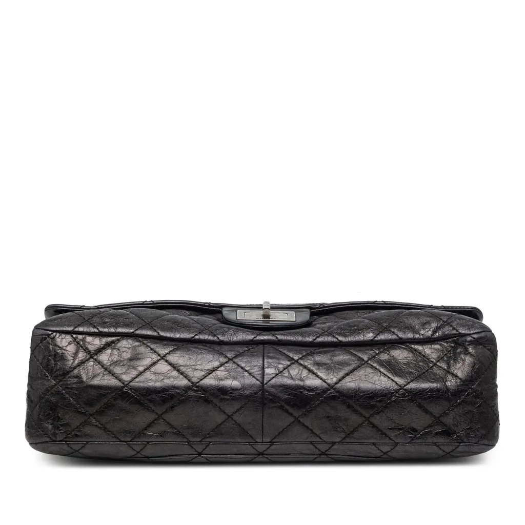 Chanel Quilted Aged Calfskin Reissue 2.55 Double Flap 228 Black Leather Very good - Inside View