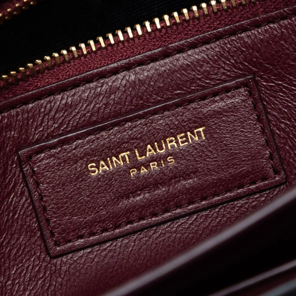 Saint Laurent Smooth Calfskin Monogram Cassandra Clasp Bag Black Leather Very good - Box View