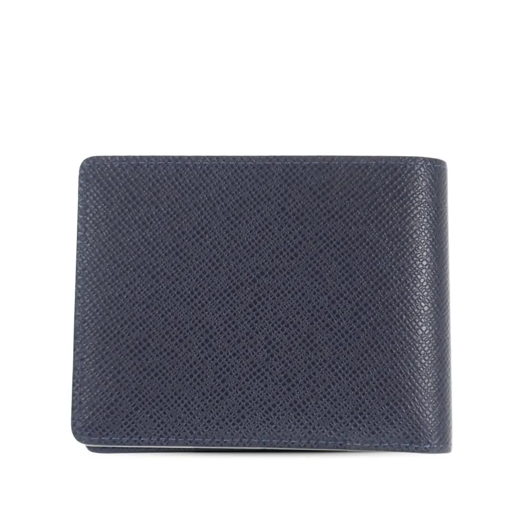 Louis Vuitton Taiga Multiple Wallet Blue Leather Very good - Back View