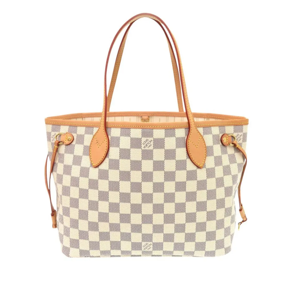 Louis Vuitton Damier Azur Neverfull PM White Very good - Front View