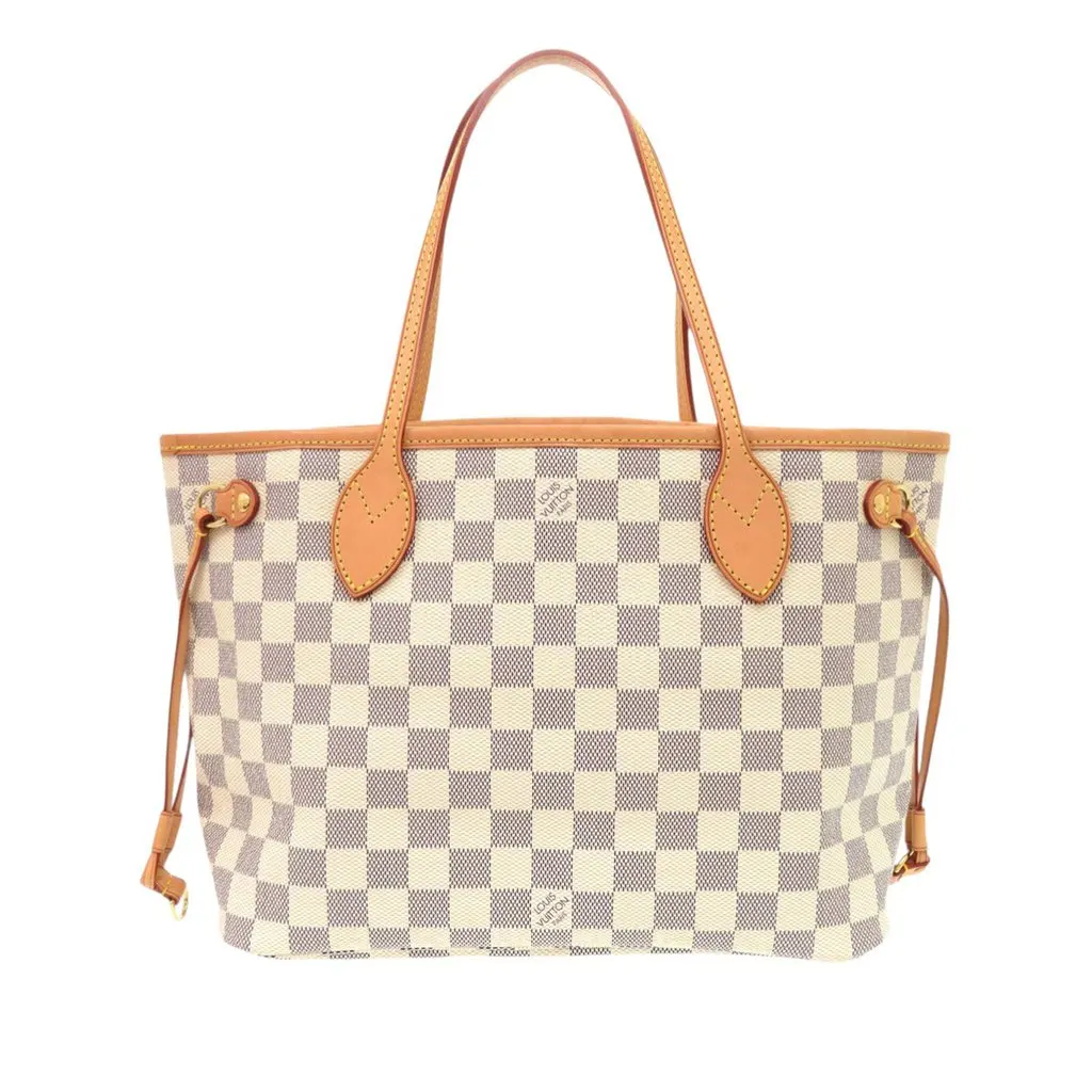 Louis Vuitton Damier Azur Neverfull PM White Very good - Back View