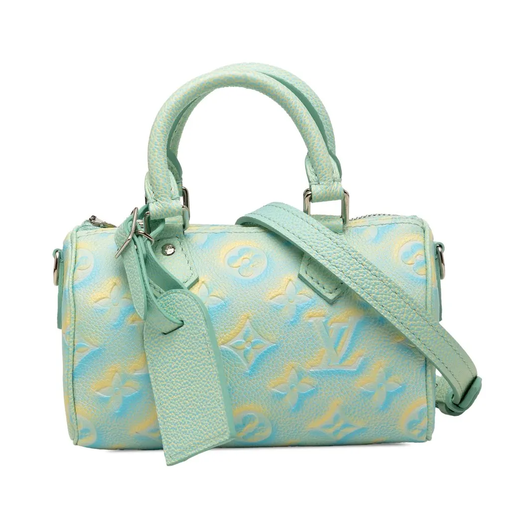 Louis Vuitton Monogram Empreinte Summer Stardust Nano Speedy Green Leather Very good - Front View